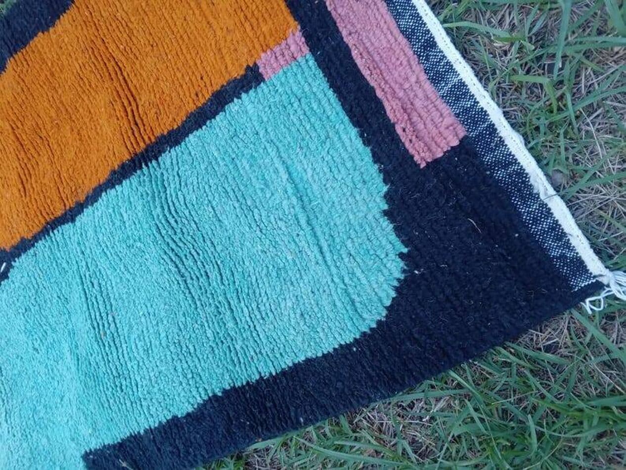 Ręcznie tkany dywan 200x100 cm, wełna, multikolor, Maroko - 199118