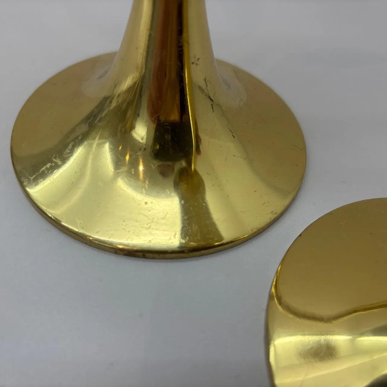 Para lamp oliwnych, złocony mosiądz, Dania, lata 70. - 14014