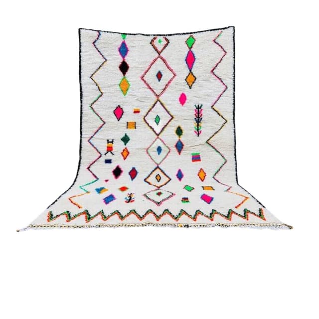 Ręcznie tkany dywan 200x300 cm, wełna, multikolor, Maroko - WYMIARY