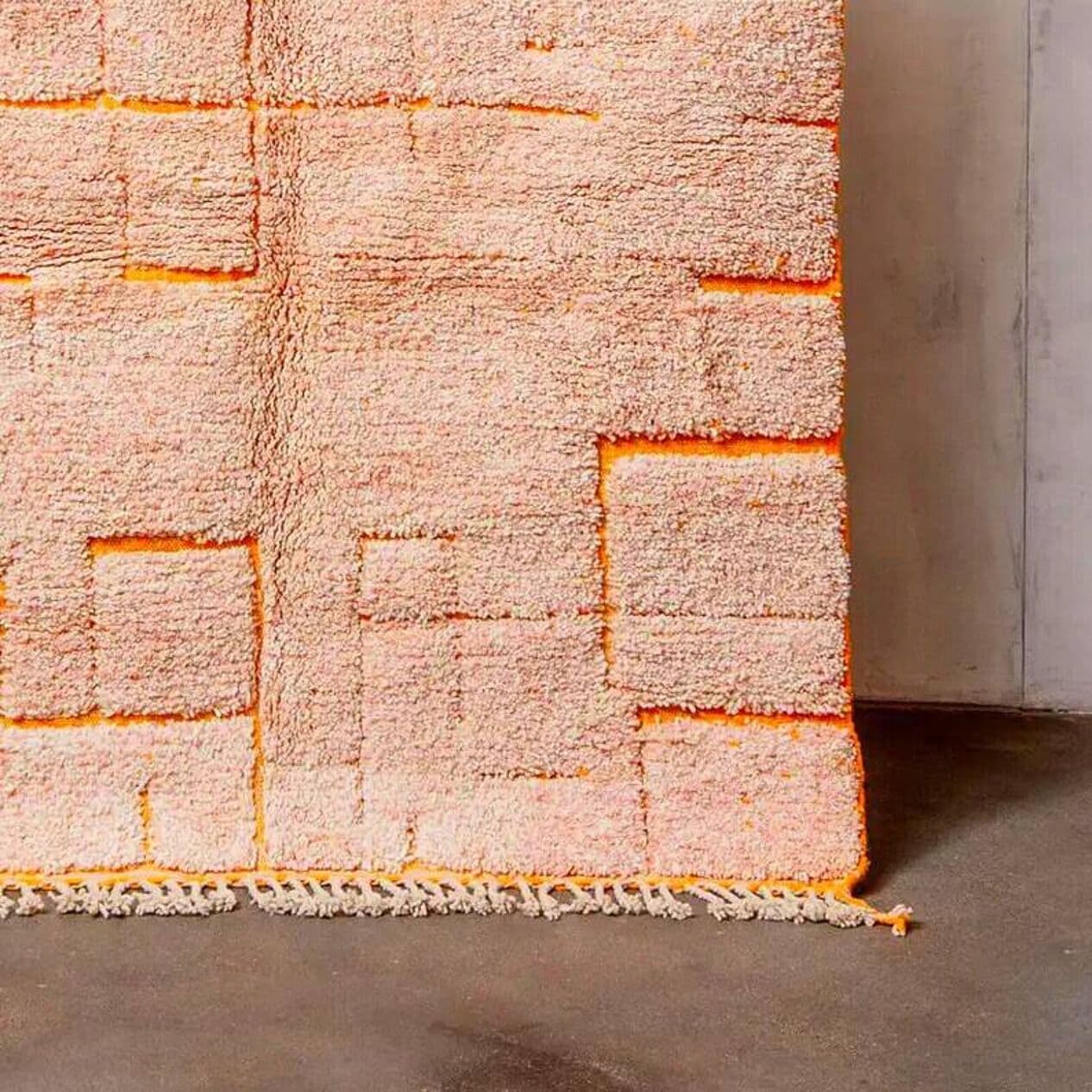 Ręcznie tkany dywan 250x150 cm, wełna, pomarańczowy, Maroko - 199052