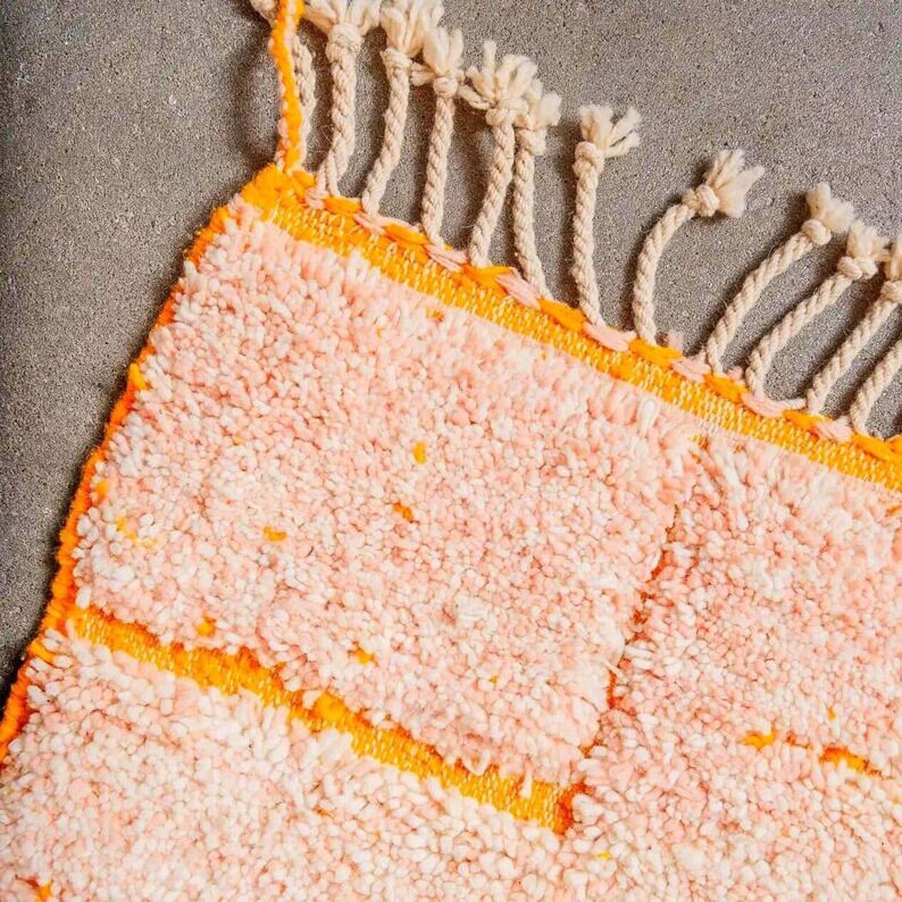 Ręcznie tkany dywan 250x150 cm, wełna, pomarańczowy, Maroko - 199053