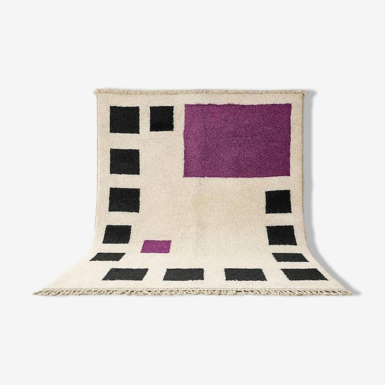 Ręcznie tkany dywan 250x150 cm, wełna, kość słoniowa, Maroko - 199035