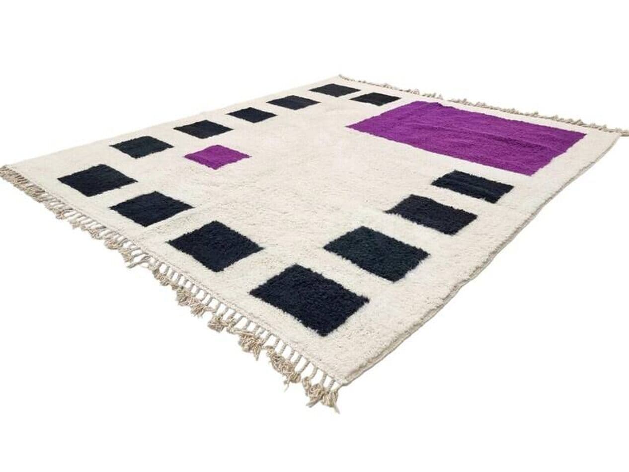 Ręcznie tkany dywan 250x150 cm, wełna, kość słoniowa, Maroko - 199037