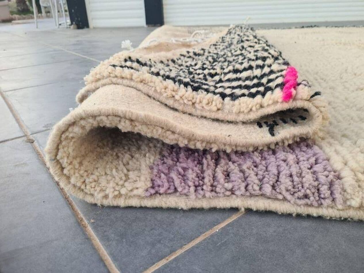 Ręcznie tkany dywan 250x150 cm, wełna, multikolor, Maroko - 198987