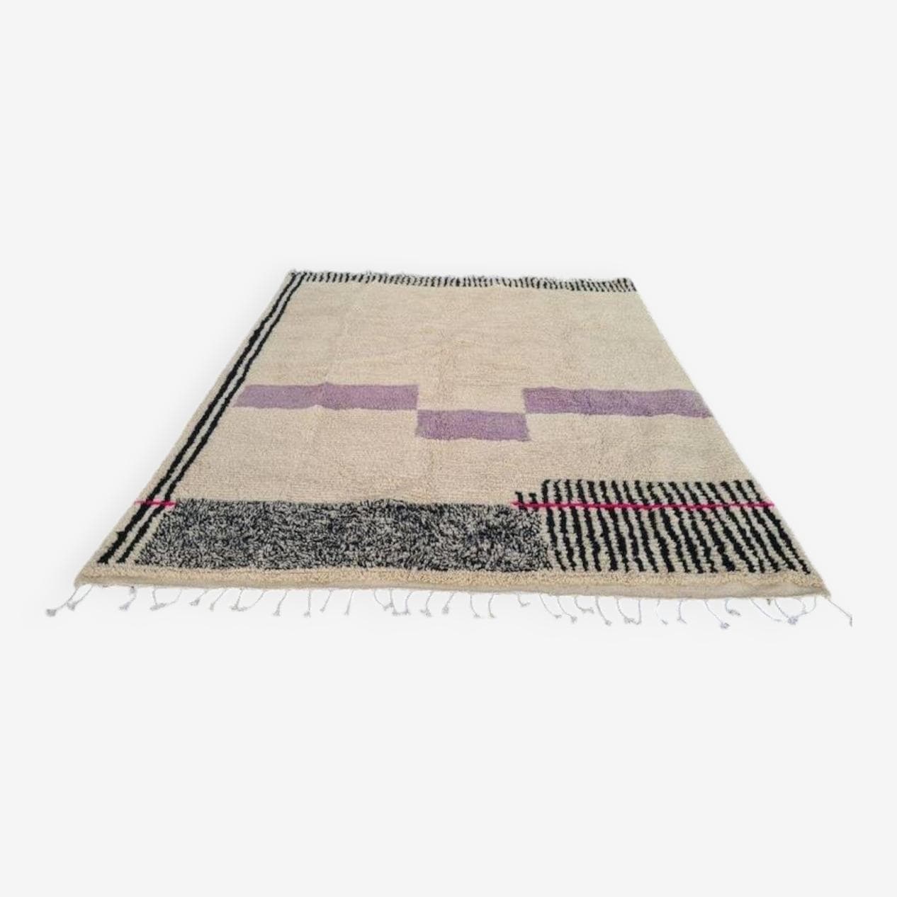 Ręcznie tkany dywan 100x200 cm, wełna, multikolor, Maroko - 198976