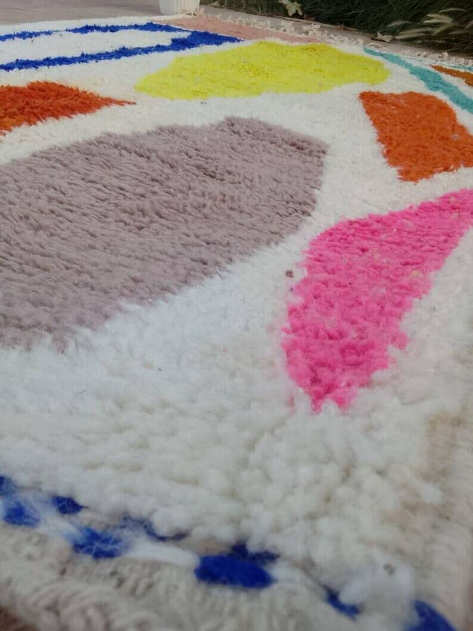 Handwoven rug 200x100 cm, wool, multicolour, Morocco - 198975