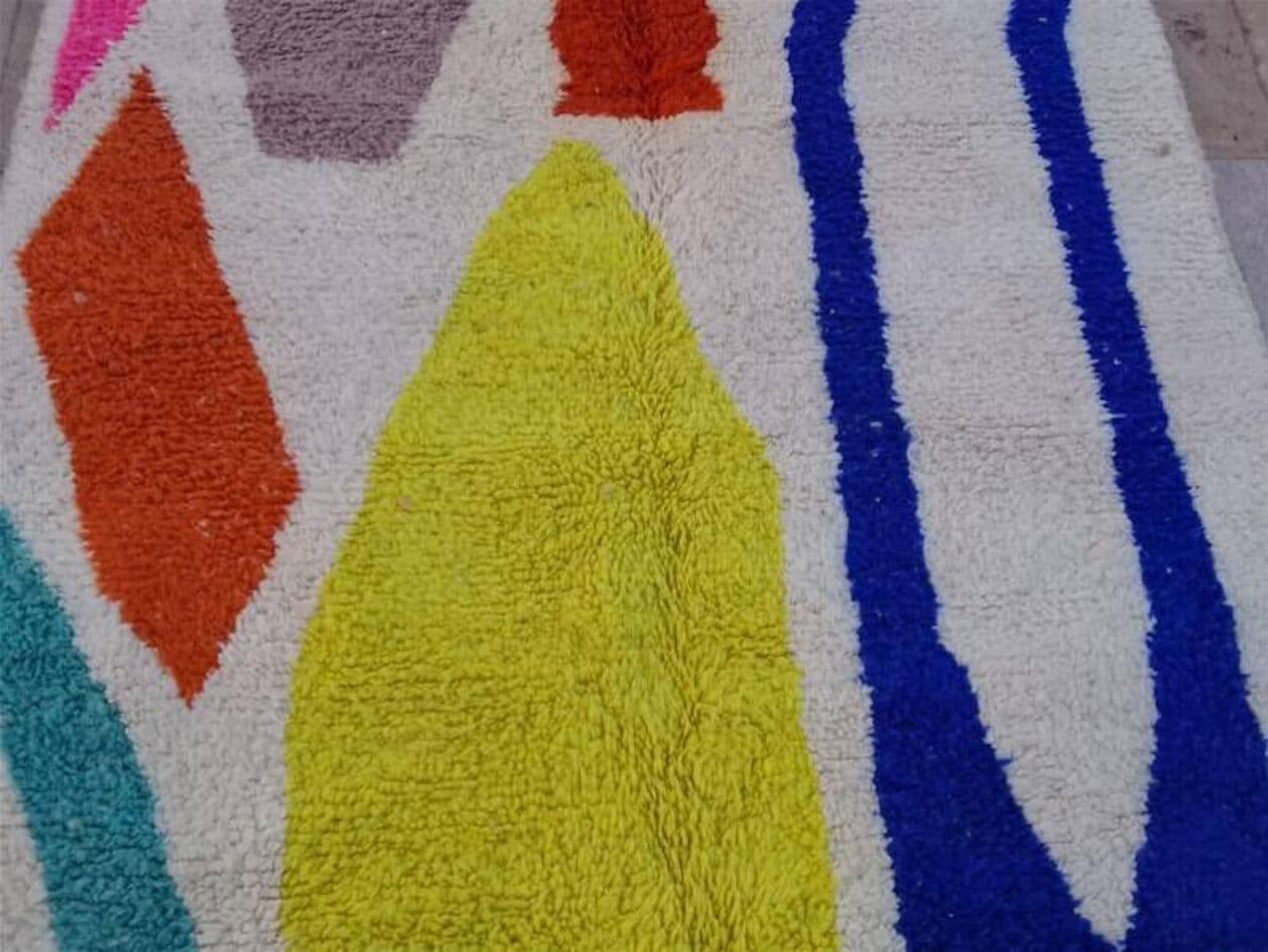 Handwoven rug 200x100 cm, wool, multicolour, Morocco - 198974