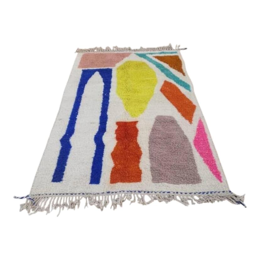 Ręcznie tkany dywan 200x100 cm, wełna, wielokolorowy, Maroko