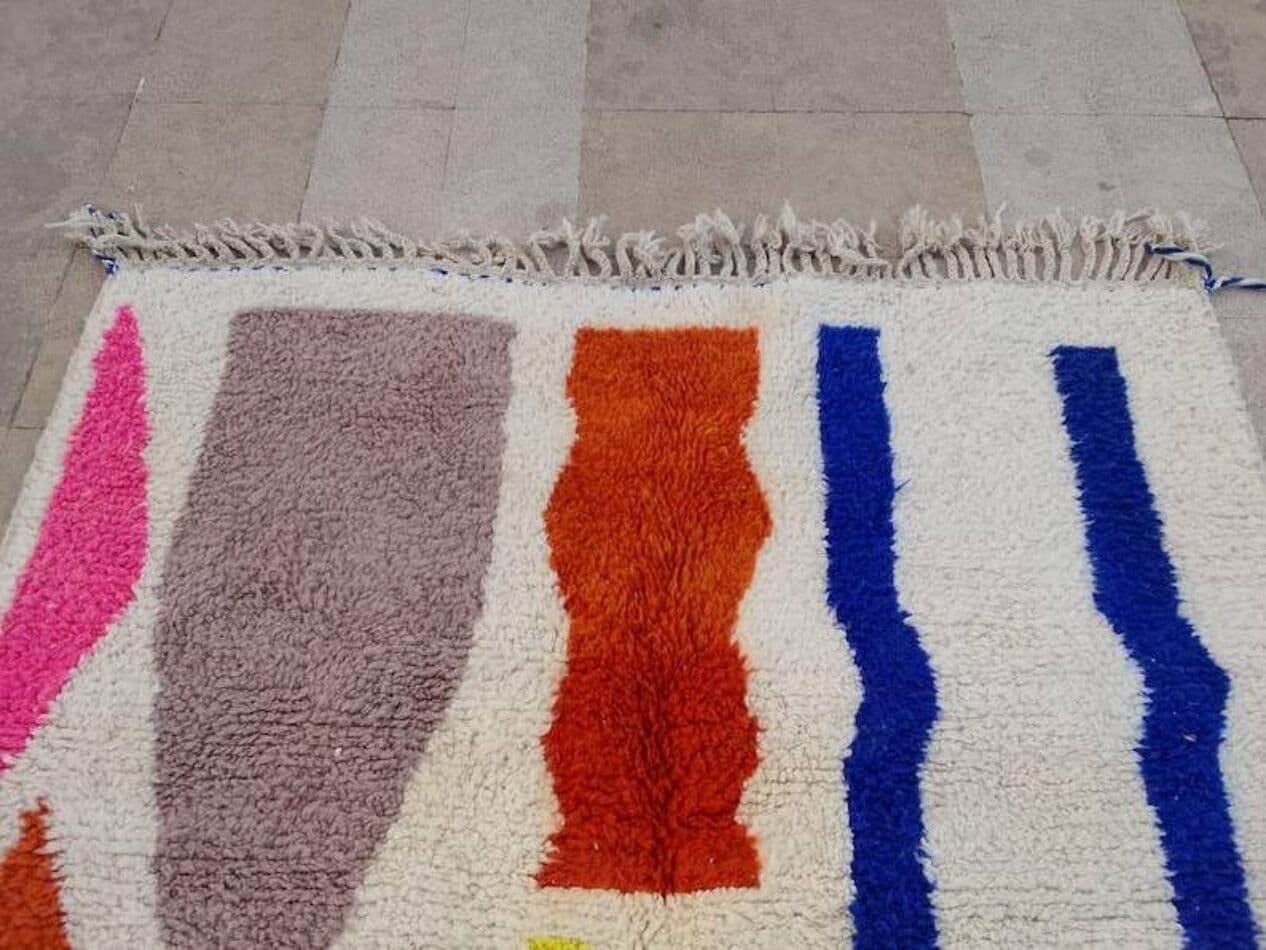 Handwoven rug 200x100 cm, wool, multicolour, Morocco - 198973