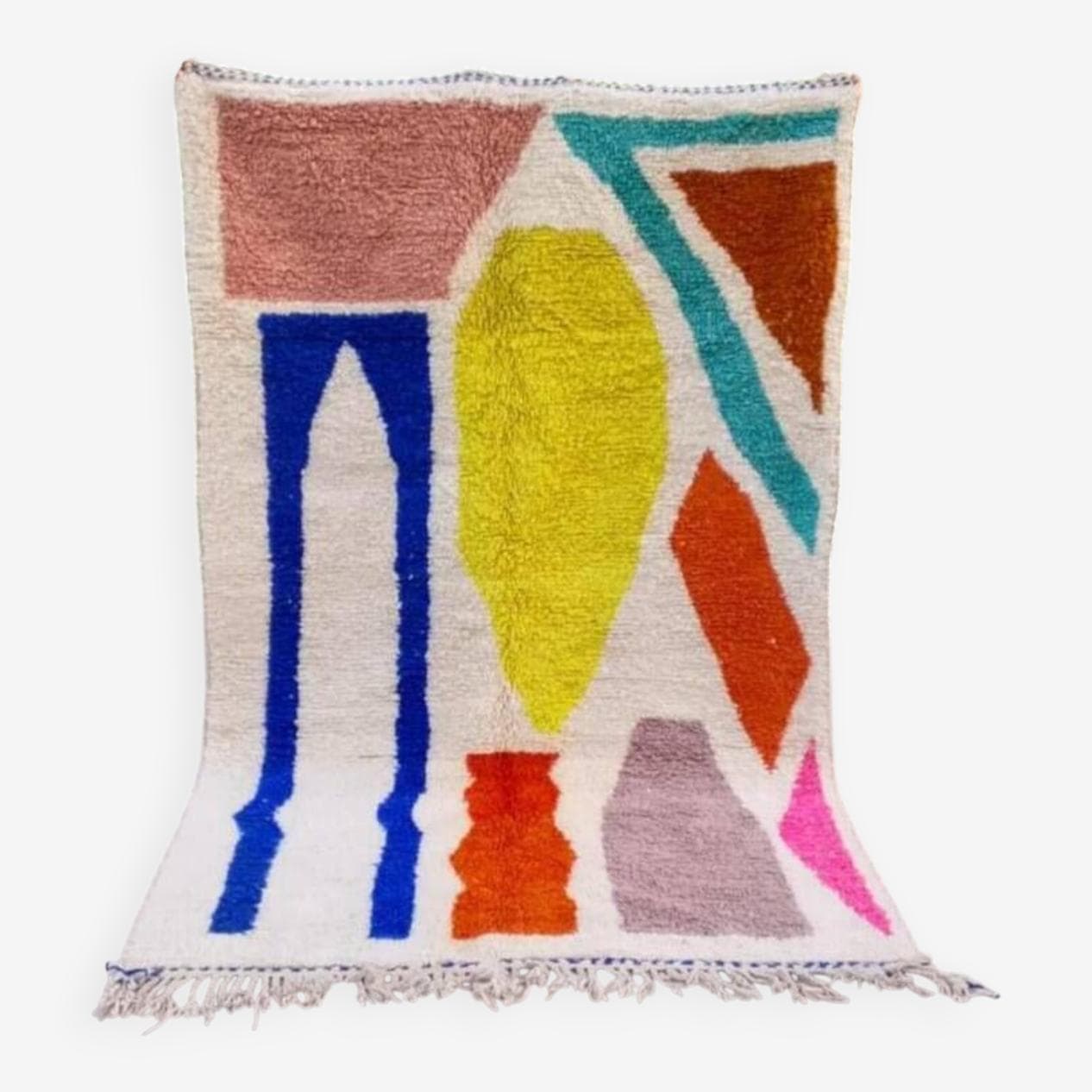 Ręcznie tkany dywan 250x150 cm, wełna, multikolor, Maroko - 198955