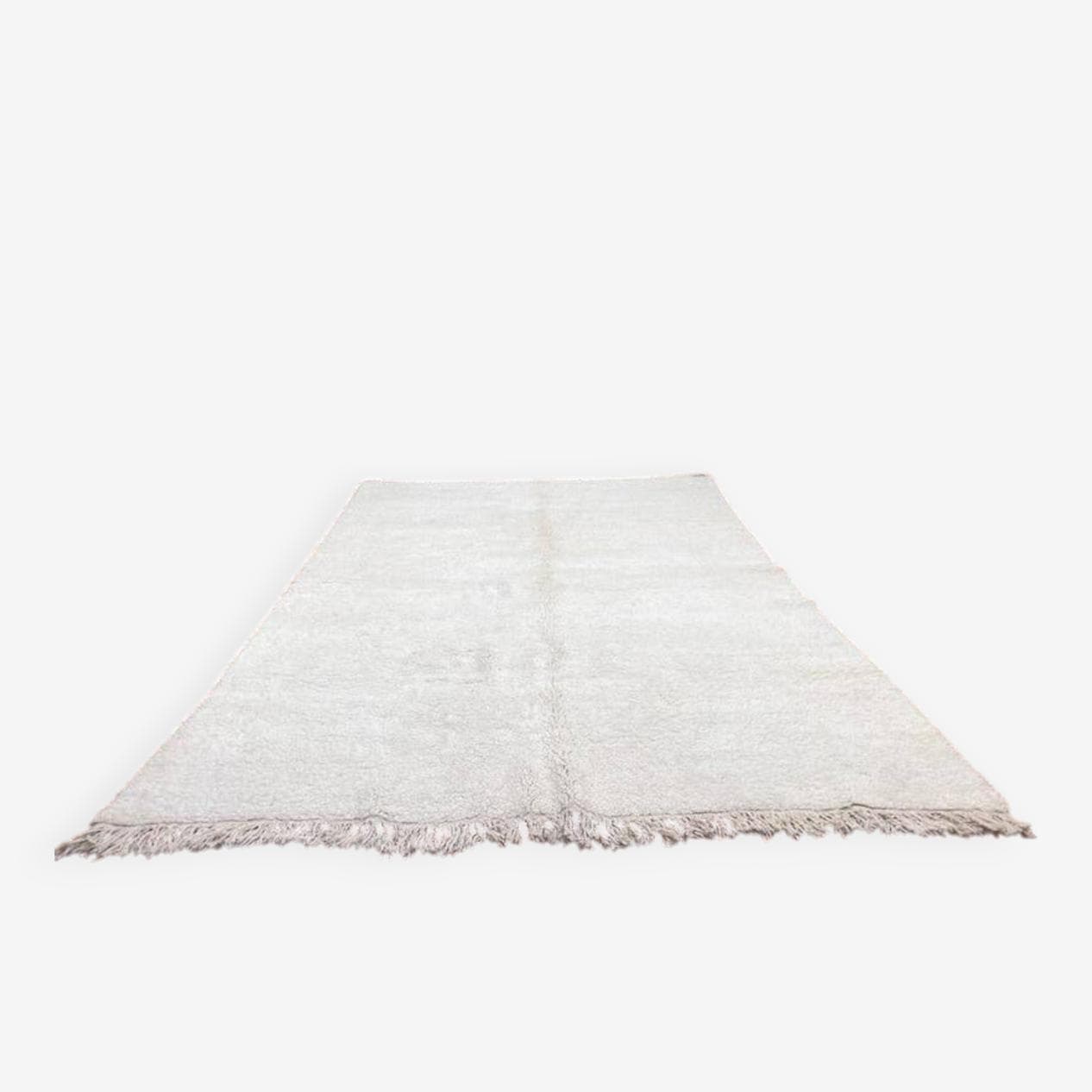 Ręcznie tkany dywan 200x100 cm, wełna, biały, Maroko - 198934