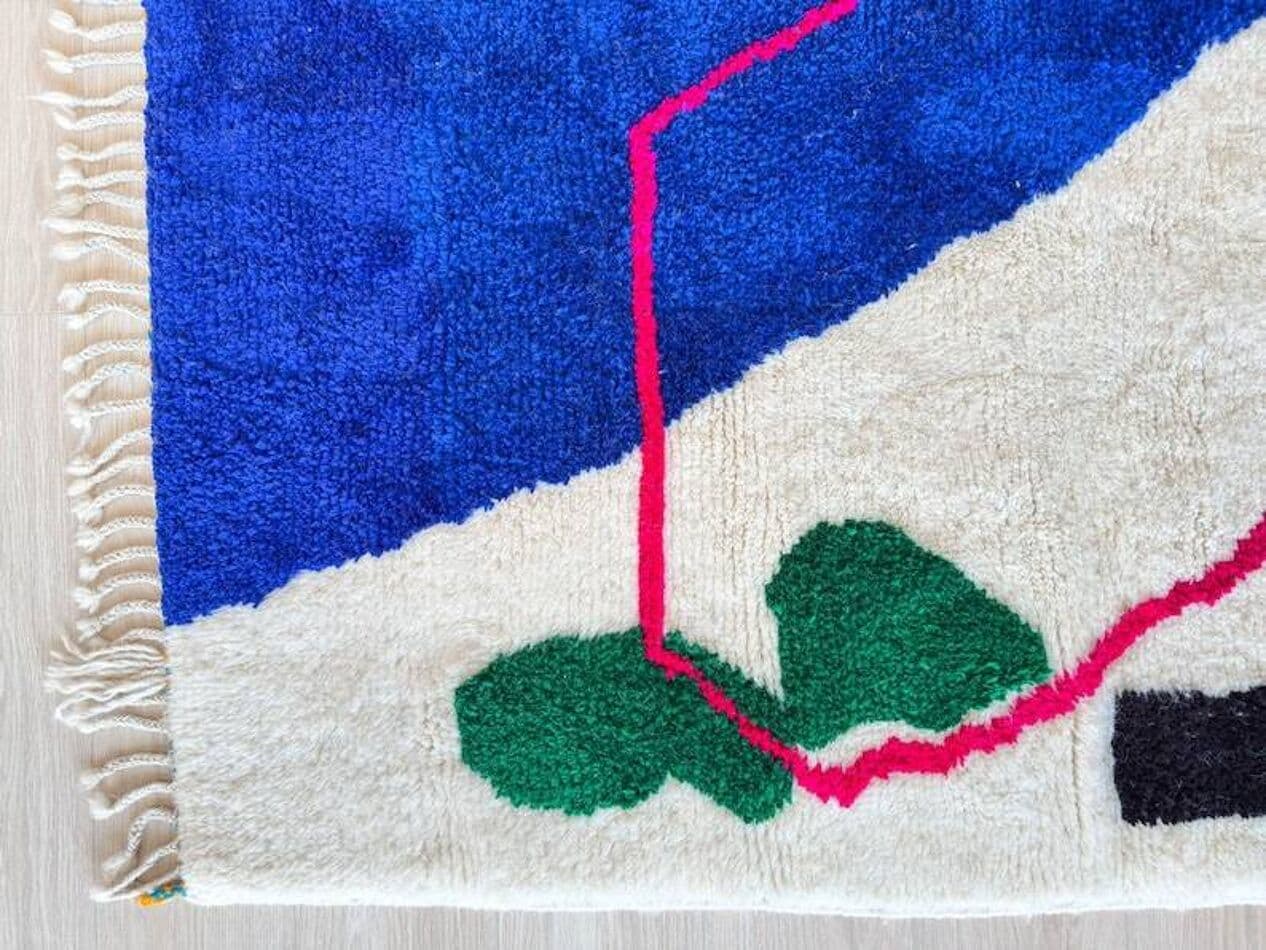 Ręcznie tkany dywan 100x200 cm, wełna, multikolor, Maroko - 198853