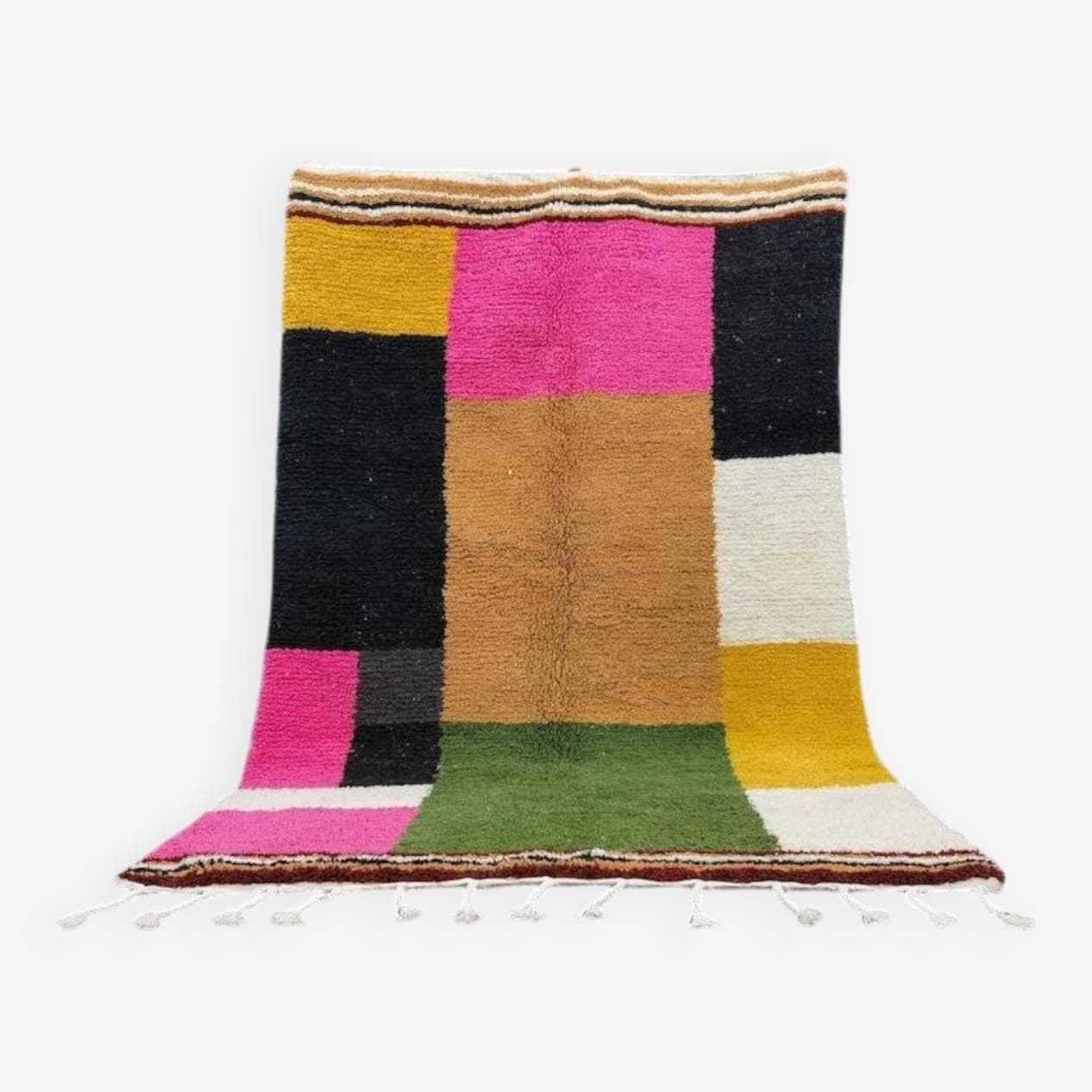 Ręcznie tkany dywan 240x160 cm, wełna, wielokolorowy, Maroko - 198826