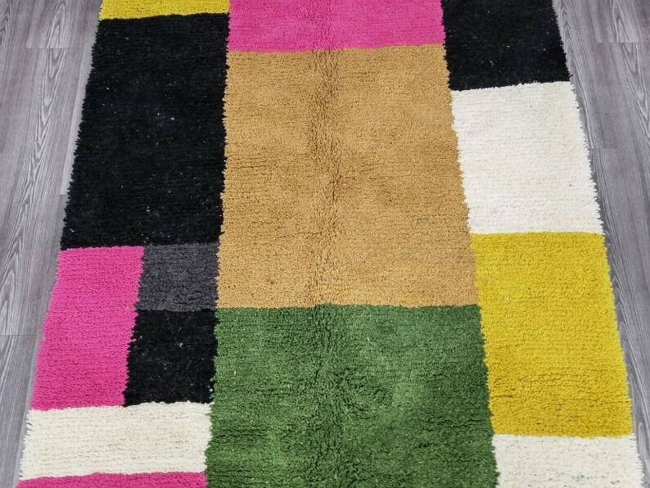 Ręcznie tkany dywan 240x160 cm, wełna, wielokolorowy, Maroko - 198827