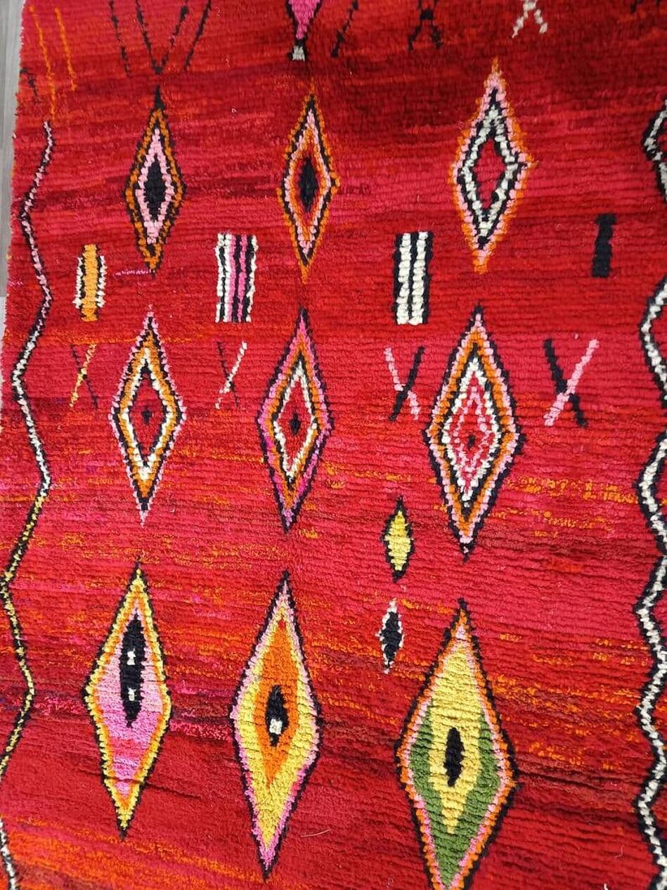 Ręcznie tkany dywan 250x150 cm, wełna, multikolor, Maroko - 198808