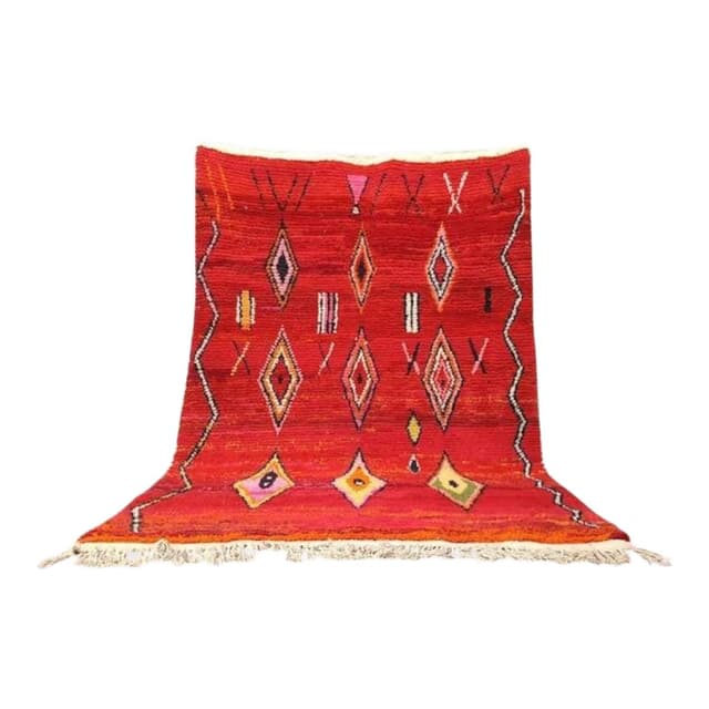 Ręcznie tkany dywan 250x150 cm, wełna, multikolor, Maroko - WYMIARY