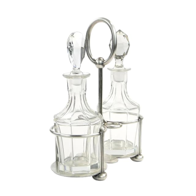 Kabaret do przypraw, art déco, metal srebrny, Niemcy, lata 20. - WYMIARY