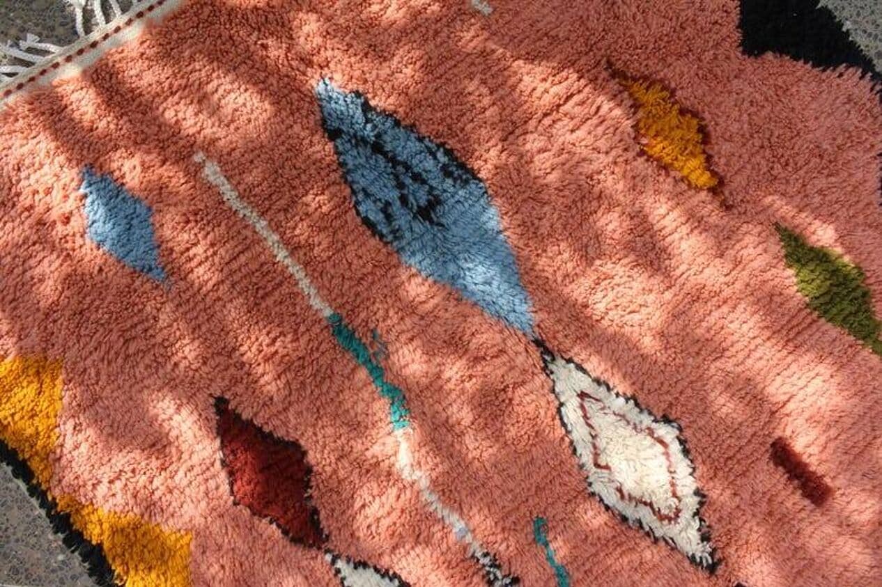 Ręcznie tkany dywan 250x150 cm, wełna, multikolor, Maroko - 198757