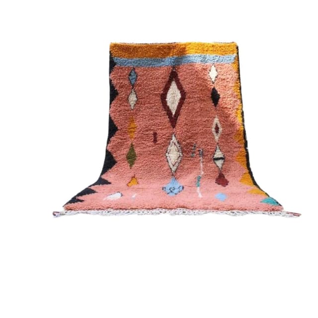 Ręcznie tkany dywan 250x150 cm, wełna, multikolor, Maroko - WYMIARY