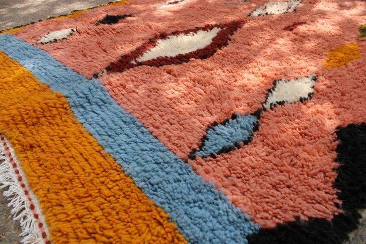 Ręcznie tkany dywan 250x150 cm, wełna, multikolor, Maroko - 198755