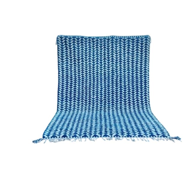 Ręcznie tkany dywan 250x150 cm, wełna, niebieski, Maroko - WYMIARY