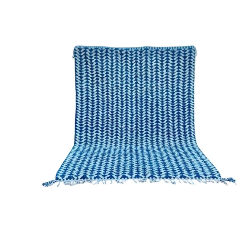 Ręcznie tkany dywan 250x150 cm, wełna, niebieski, Maroko