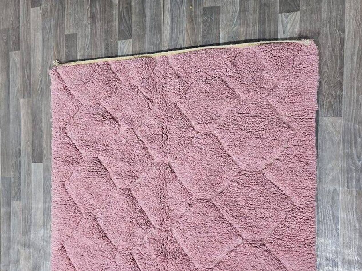 Ręcznie tkany dywan 150x250 cm, wełna, różowy, Maroko - 198727