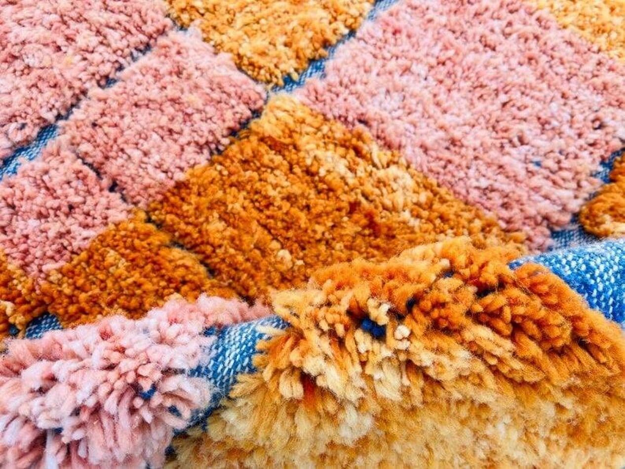 Ręcznie tkany dywan 200x300 cm, wełna, multikolor, Maroko - 198723