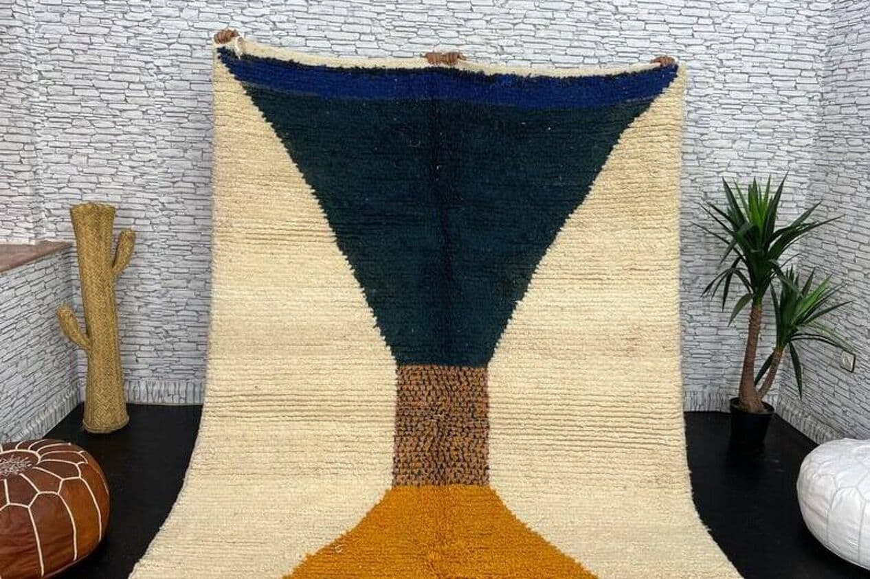 Ręcznie tkany dywan 240x160 cm, wełna, multikolor, Maroko - 198707