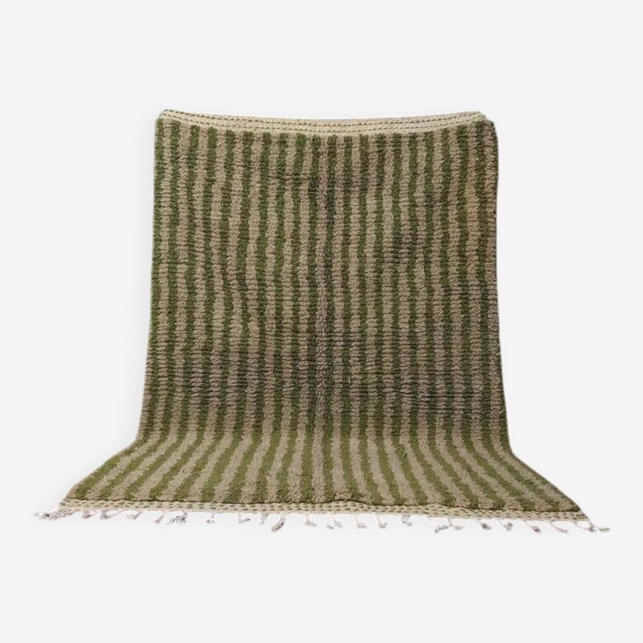 Ręcznie tkany dywan 250x150 cm, wełna, zielony, beżowy, Maroko - 198668