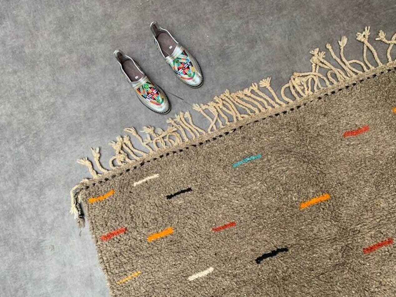 Ręcznie tkany dywan 240x160 cm, wełna, multikolor, Maroko - 198593