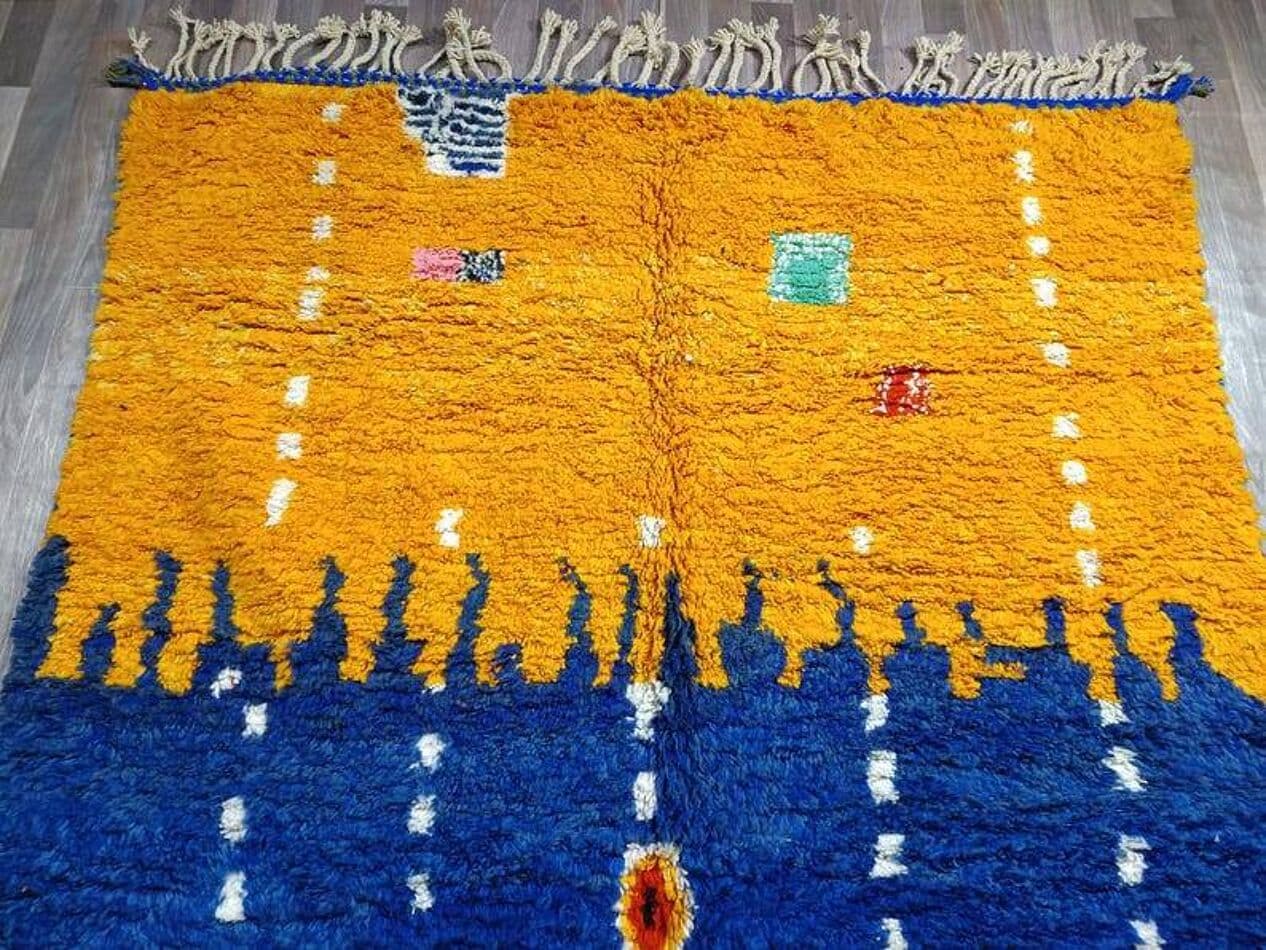 Ręcznie tkany dywan 250x150 cm, wełna, multikolor, Maroko - 198559