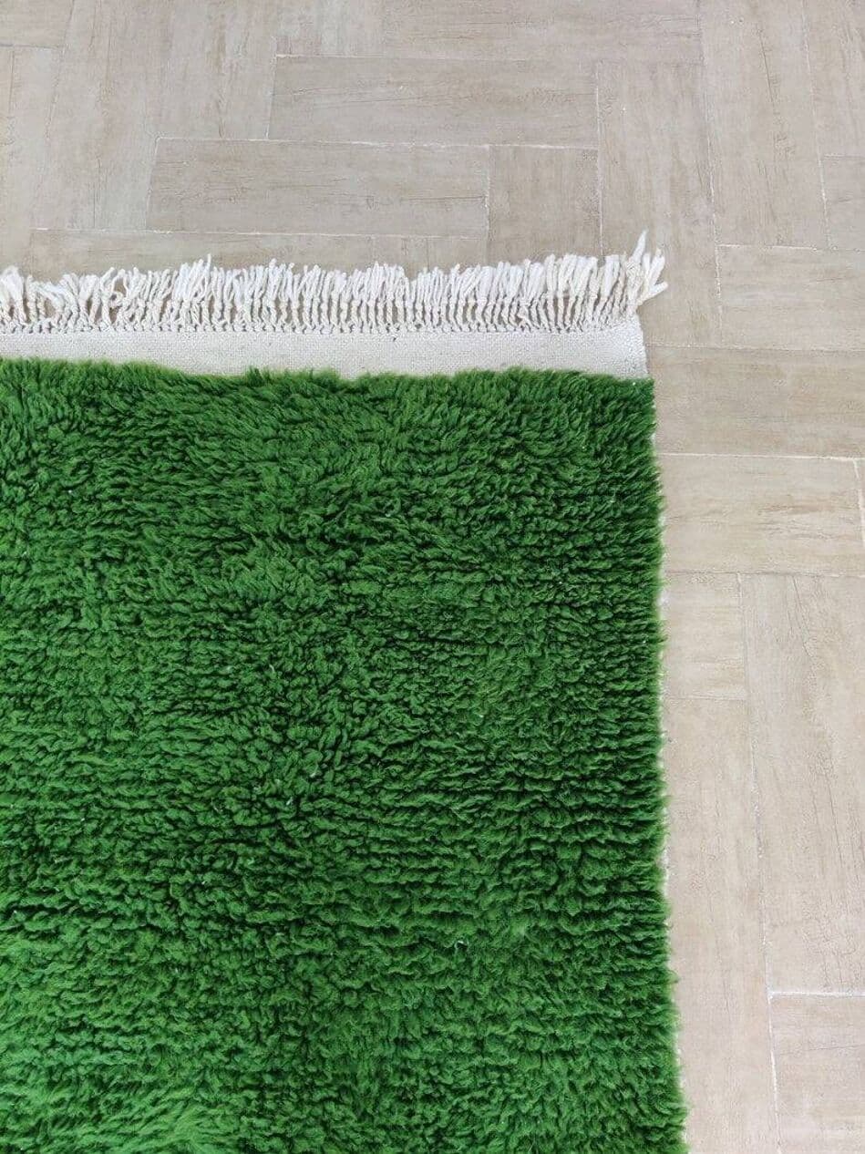 Ręcznie tkany dywan 200x300 cm, wełna, zielony, Maroko - 198547