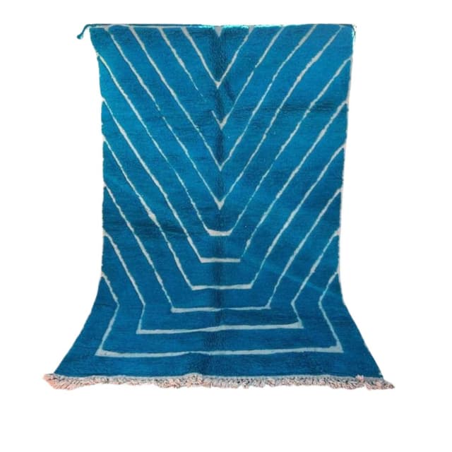 Ręcznie tkany dywan 250x150 cm, wełna, turkusowy, Maroko - WYMIARY