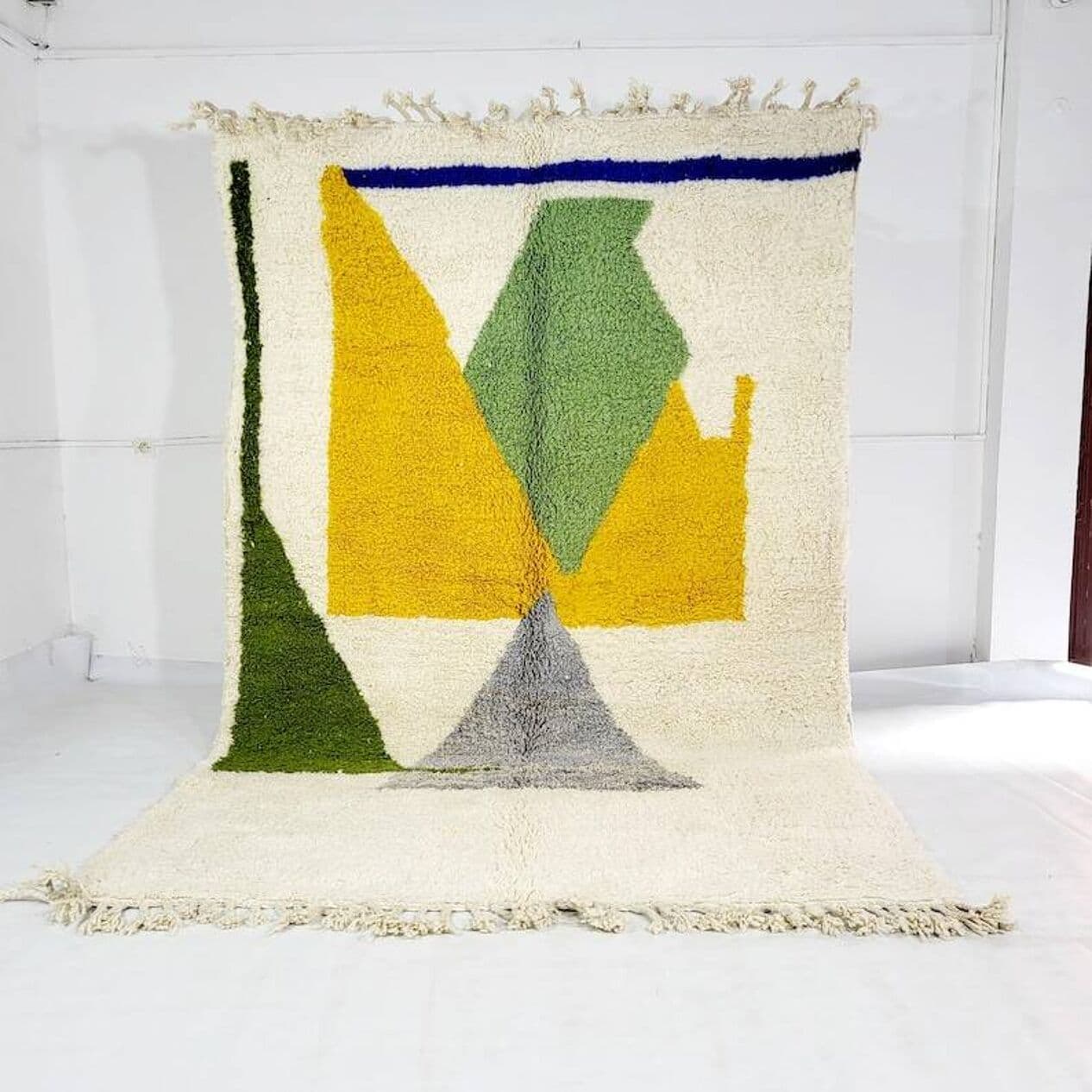 Ręcznie tkany dywan 250x150 cm, wełna, wielokolorowy, Maroko - 198476