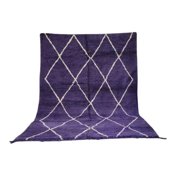 Ręcznie tkany dywan 250x150 cm, wełna, fioletowy, biały, Maroko - WYMIARY