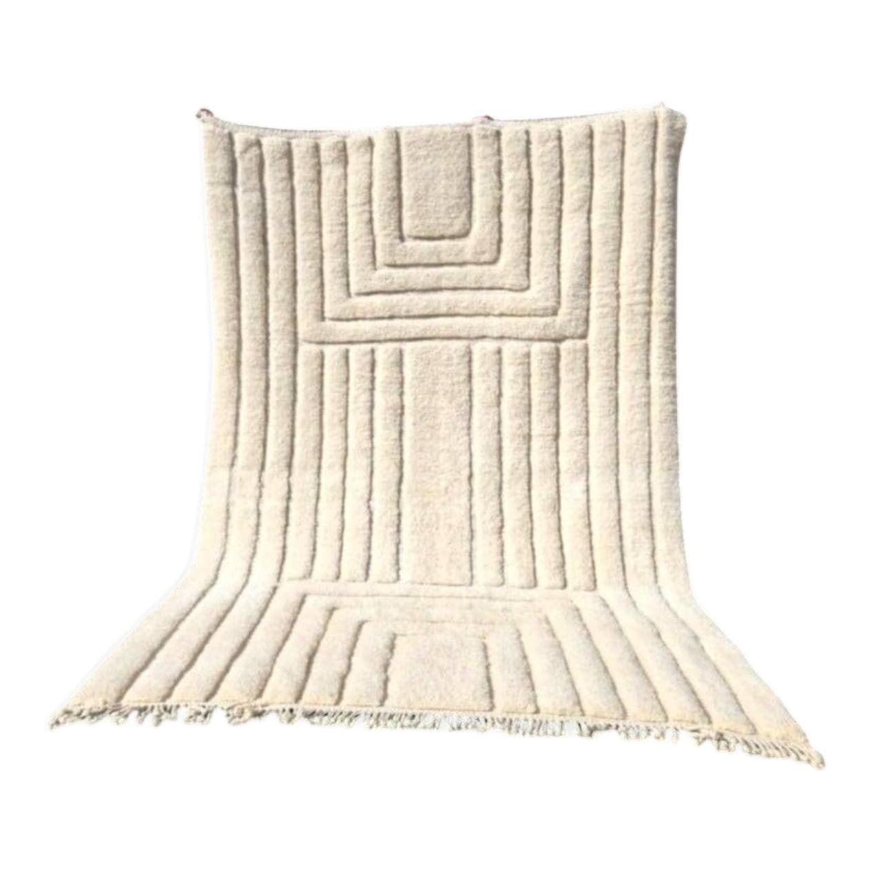 Ręcznie tkany dywan 250x150 cm, wełna, biały, Maroko