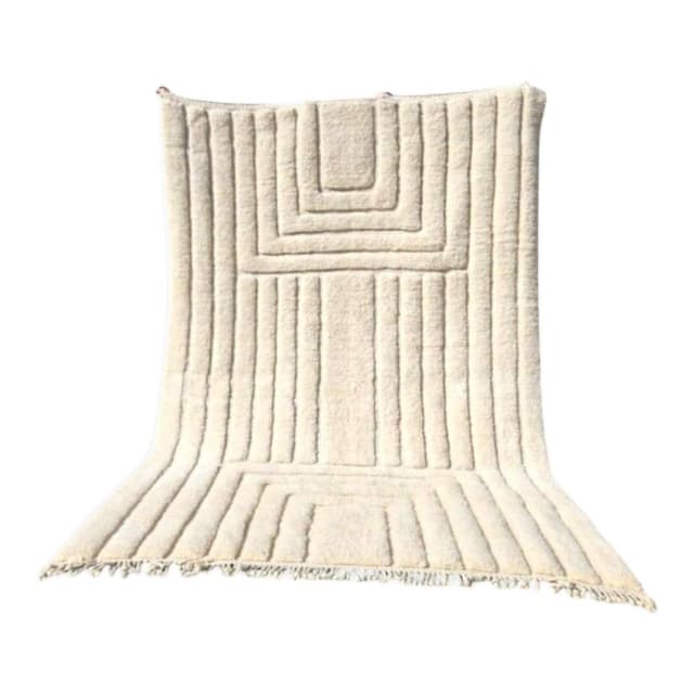 Ręcznie tkany dywan 250x150 cm, wełna, biały, Maroko - WYMIARY