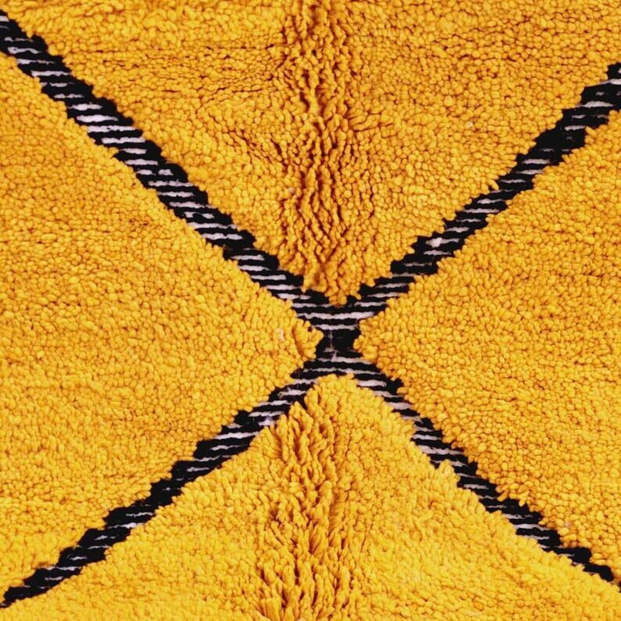 Ręcznie tkany dywan 250x150 cm, wełna, żółty, czarny, Maroko - 198450