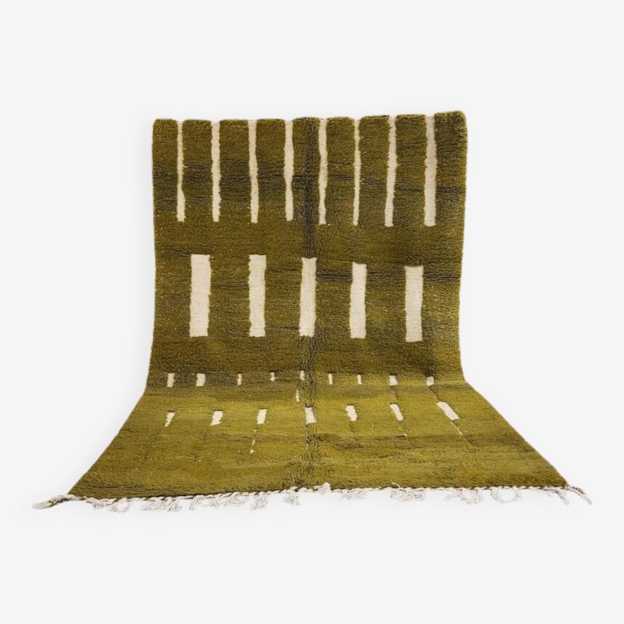 Ręcznie tkany dywan 250x150 cm, wełna, oliwkowy, Maroko - 198442