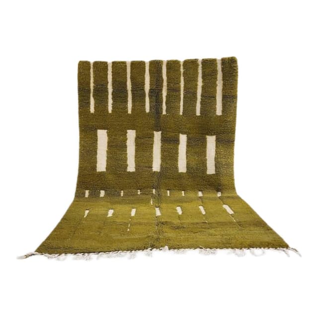 Ręcznie tkany dywan 250x150 cm, wełna, oliwkowy, Maroko - WYMIARY