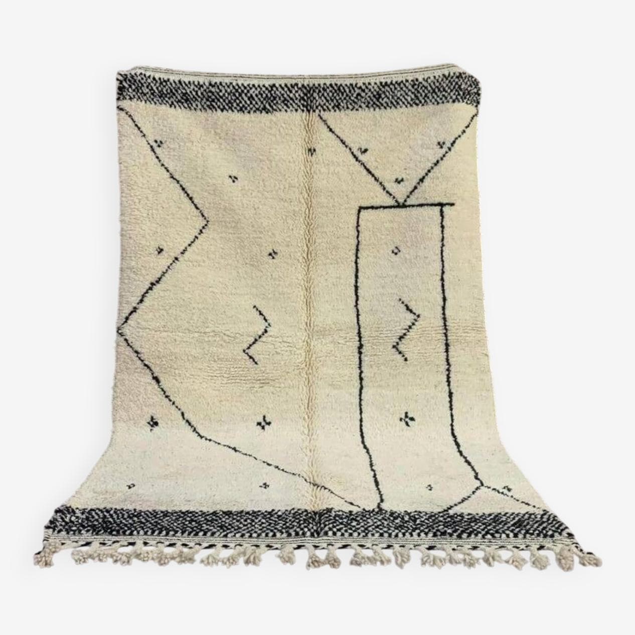 Ręcznie tkany dywan 250x150 cm, wełna, biały, Maroko - 198425