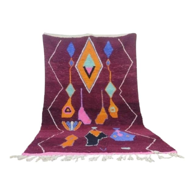 Ręcznie tkany dywan 250x150 cm, wełna, multikolor, Maroko - WYMIARY