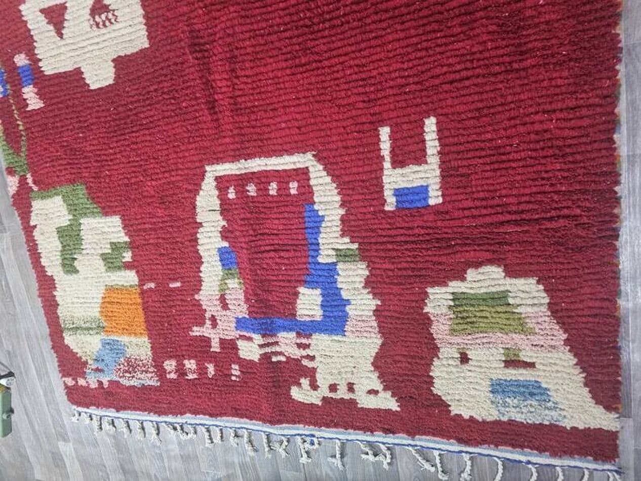 Ręcznie tkany dywan 250x150 cm, wełna, wielokolorowy, Maroko - 200437