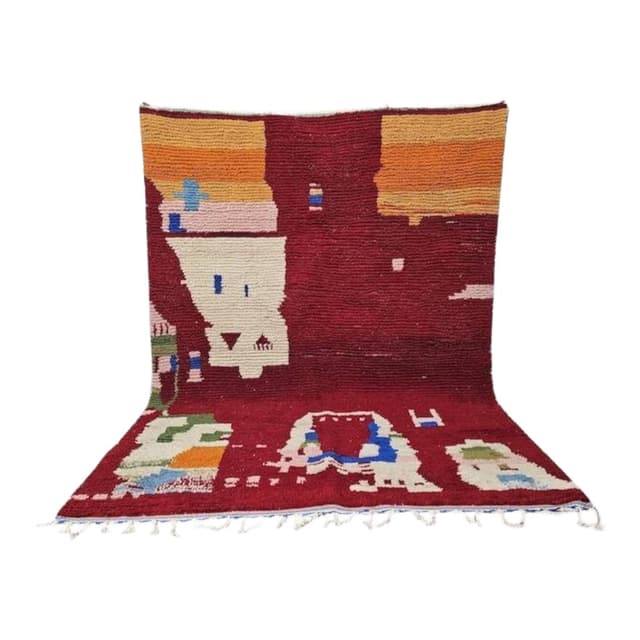 Ręcznie tkany dywan 250x150 cm, wełna, wielokolorowy, Maroko - WYMIARY