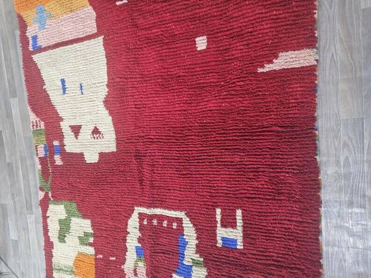 Ręcznie tkany dywan 250x150 cm, wełna, wielokolorowy, Maroko - 200436