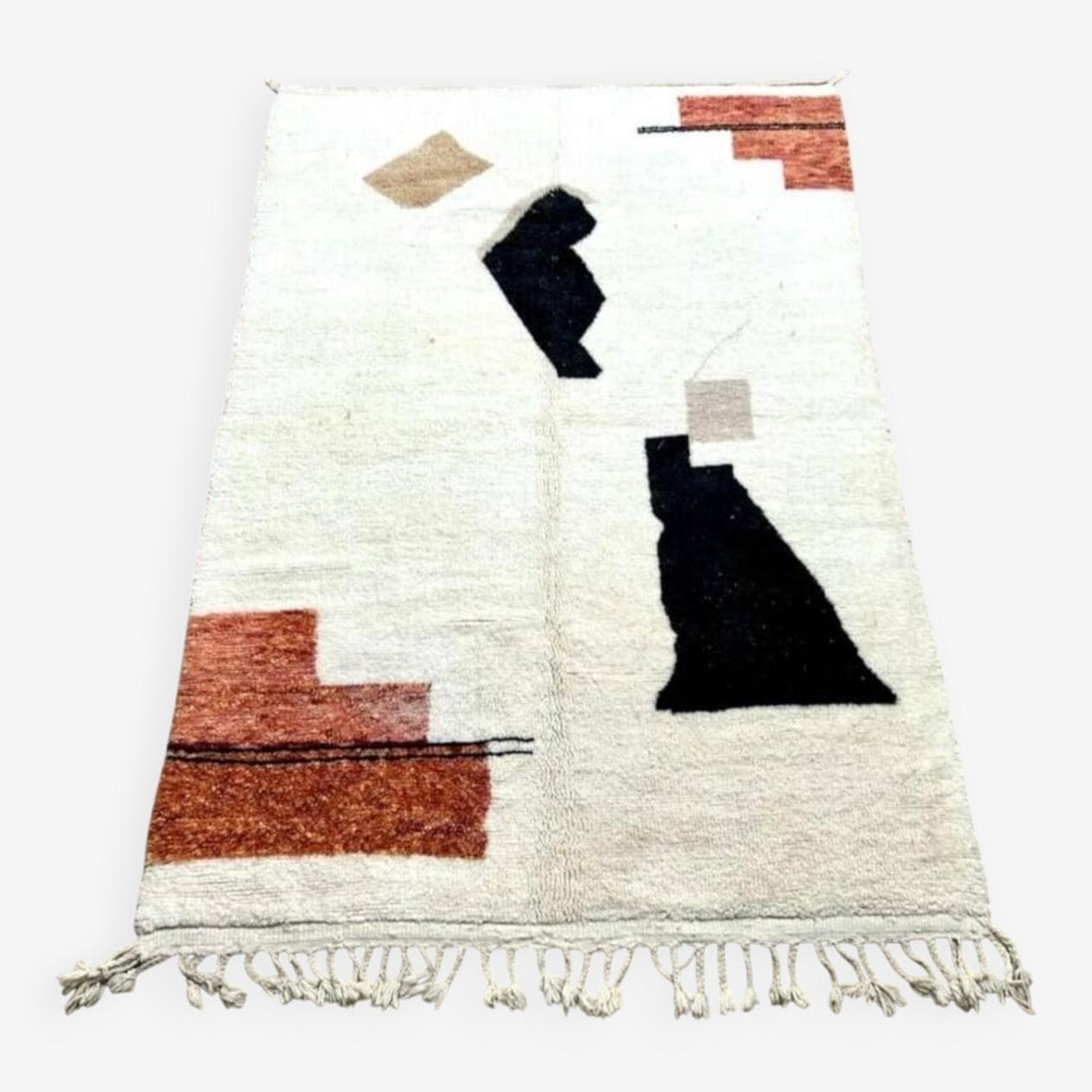 Ręcznie tkany dywan 250x150 cm, wełna, multikolor, Maroko - 200431