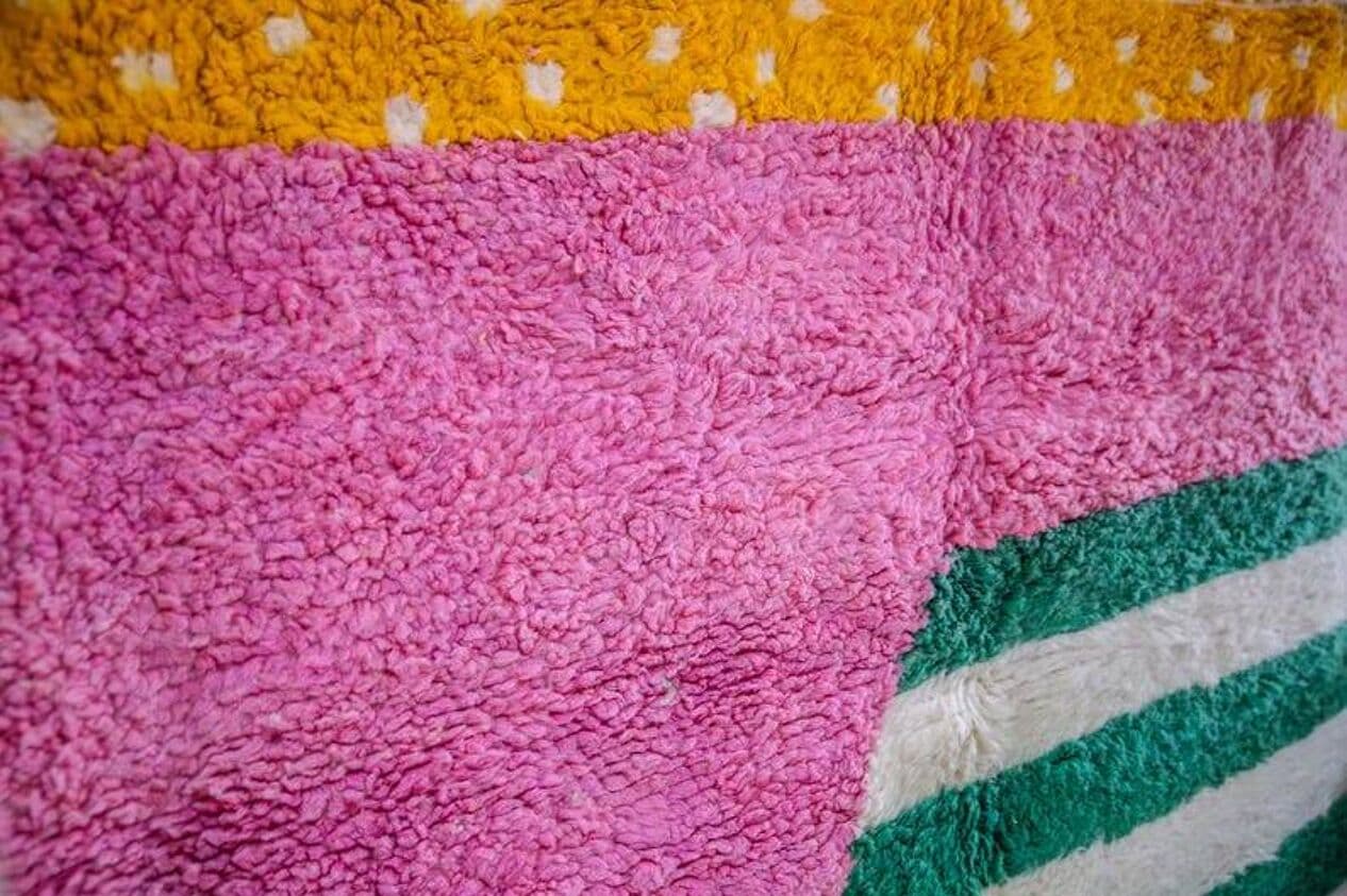 Handwoven rug 200x300 cm, wool, multicolour, Morocco - 201076