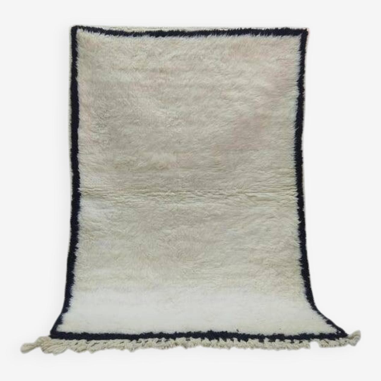 Ręcznie tkany dywan 250x150 cm, wełna, biały, czarny, Maroko - 201064