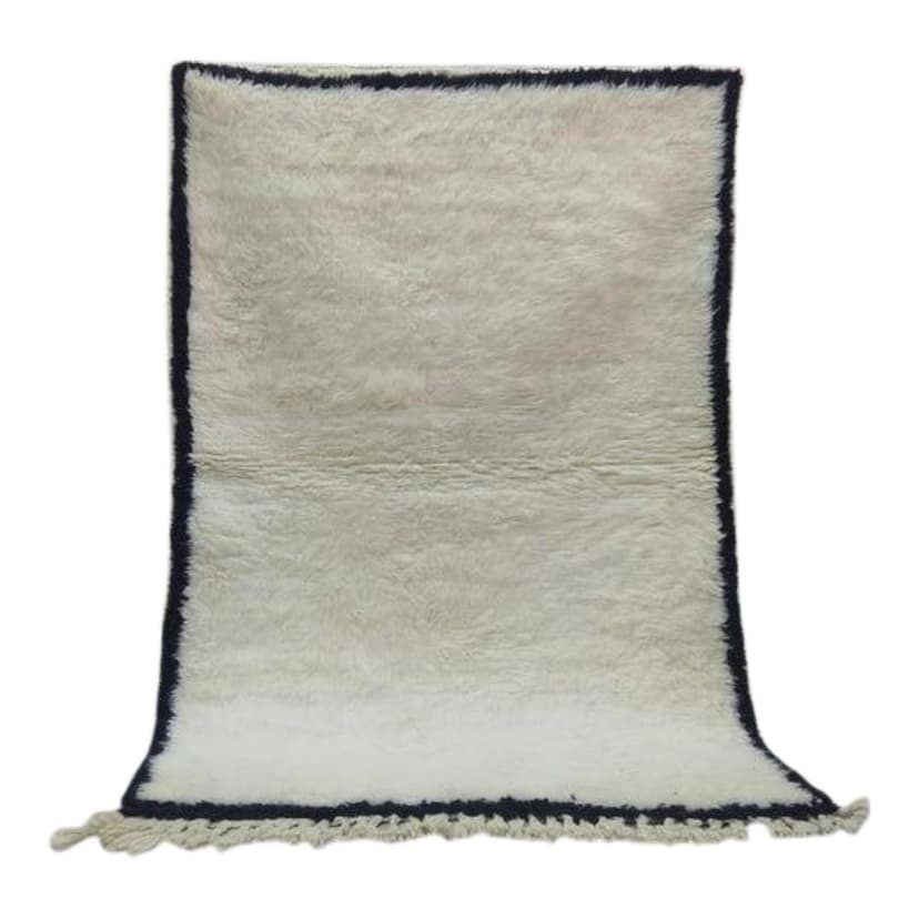 Ręcznie tkany dywan 250x150 cm, wełna, biały, czarny, Maroko